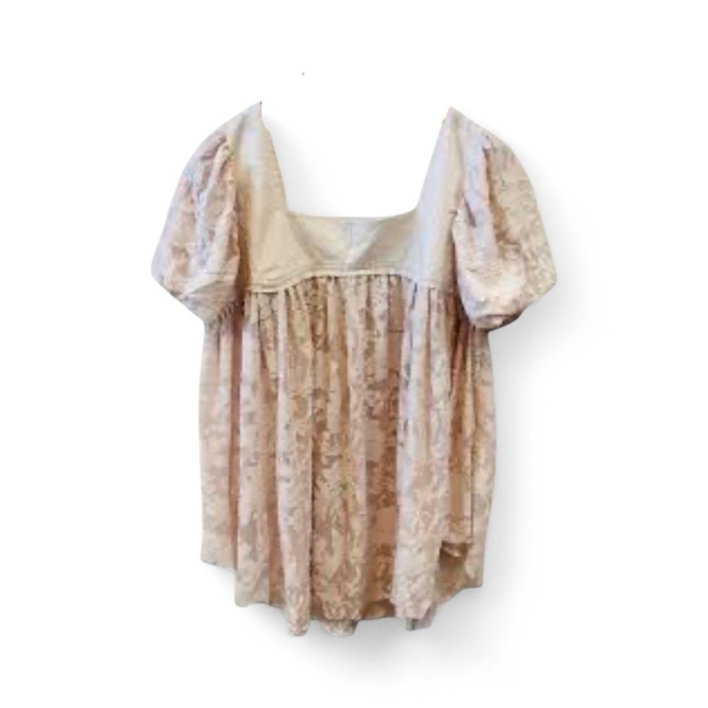 Free People Pink Lace Detail Medium Top sunset to Sunrise